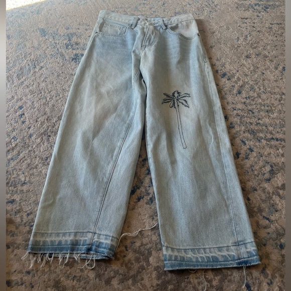 FRANKIE palm tree jeans NEW size 24 - Picture 1 of 5